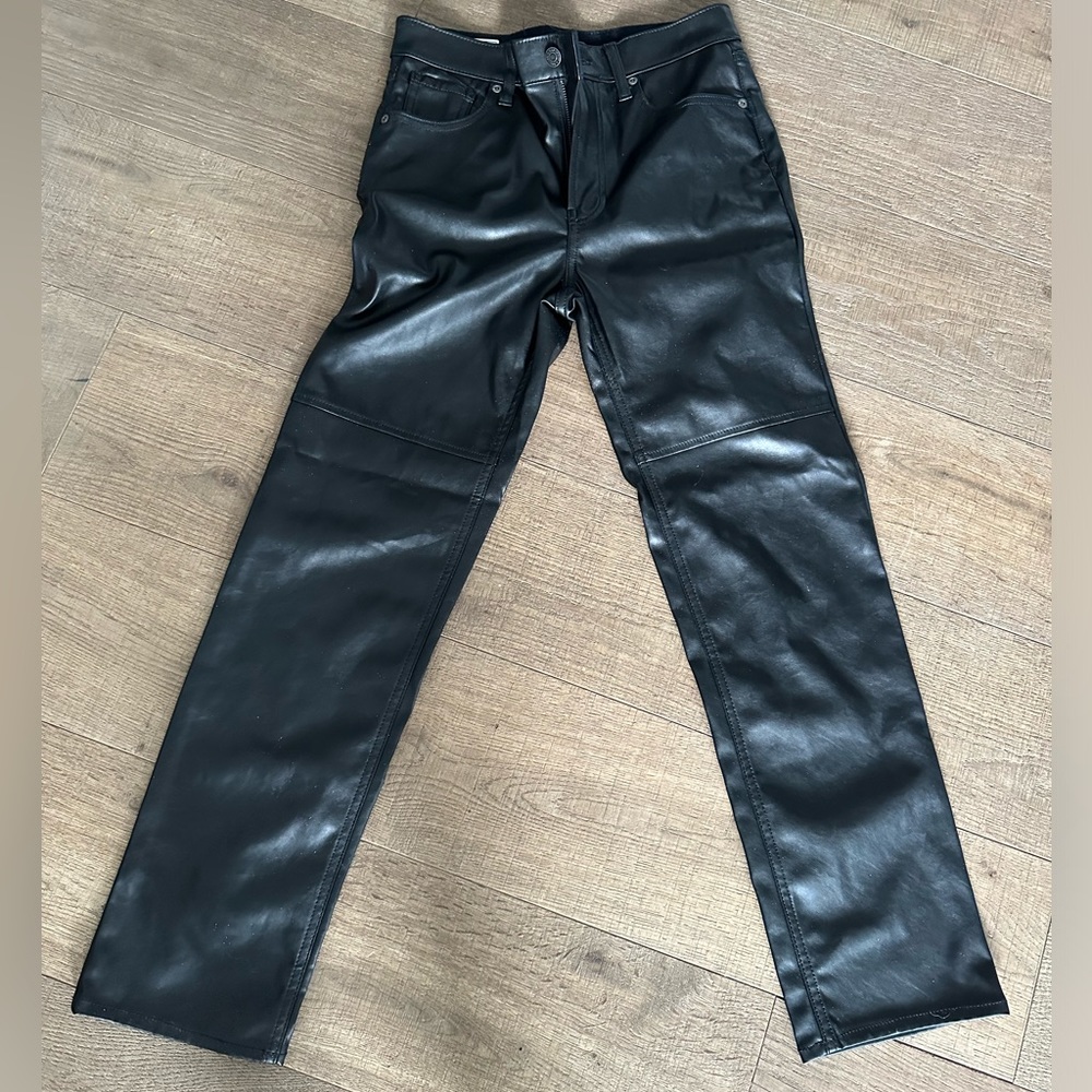 Brand new High Rise Vegan Leather Cheeky Straight Pants